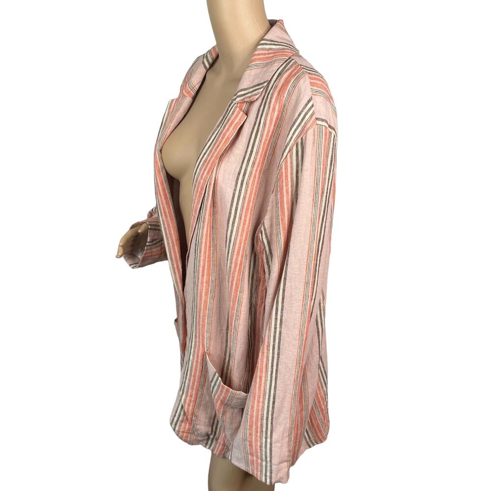 Free People Pink and Cream Striped Blazer - Picture 6 of 10